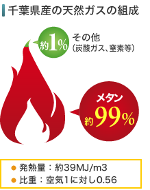 千葉県産の天然ガスの組成