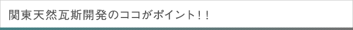 関東天然瓦斯開発のココがポイント！！